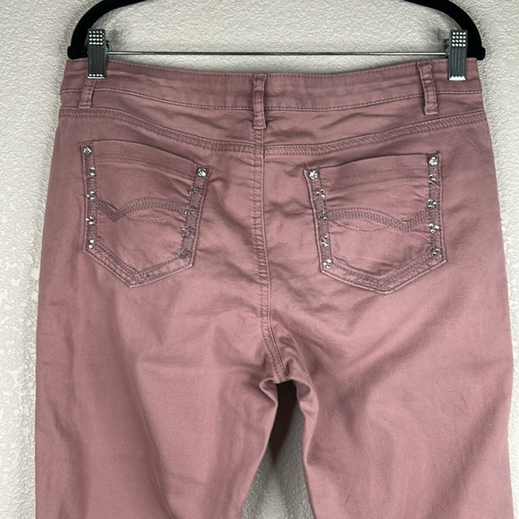 Candies Mauve 90's Y2K Rhinestone Embellished Skinny Jeggings Jeans Size 11/12 - Picture 5 of 8